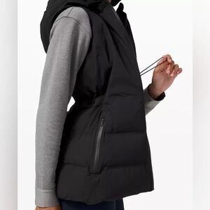 Lululemon Sleet Street Long Down Vest - size 6, black